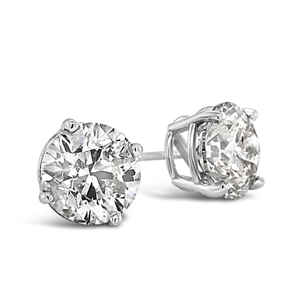 2.43 Cttw. White Gold Diamond Solitaire Earrings