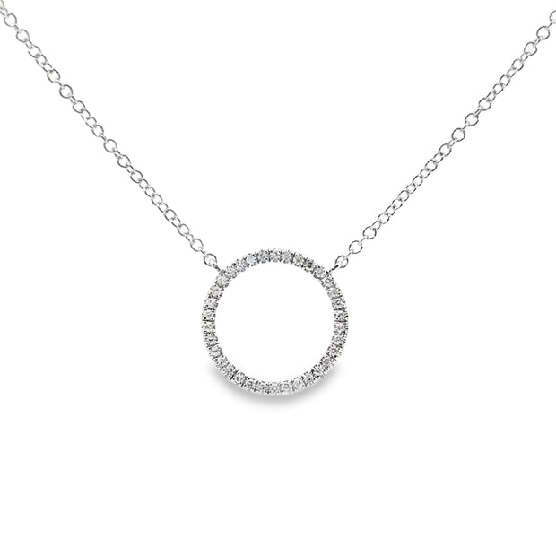 White Gold Diamond Circle Necklace