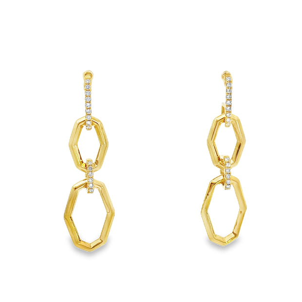 Yellow Gold Diamond Dangle Earrings