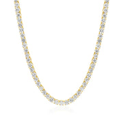 Yellow Gold 22" Diamond Tennis Necklace