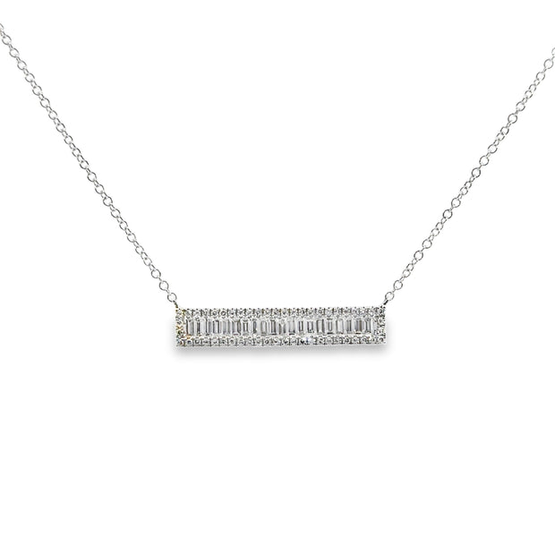 White Gold Diamond Bar Necklace