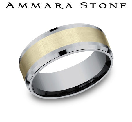 Benchmark Grey Tantalum/Yellow Gold Men's Wedding Band