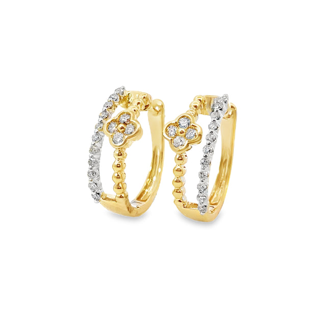 Yellow Gold Diamond Hoop Earrings