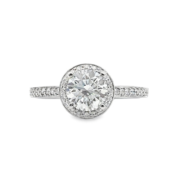 White Gold Lab Grown Diamond Halo Engagement Ring