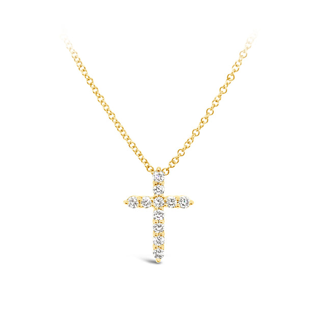 Yellow Gold Diamond Cross Pendant