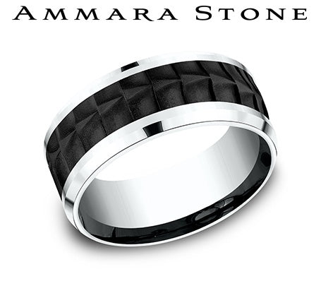 Benchmark Titanium/White Gold Men's Wedding Band