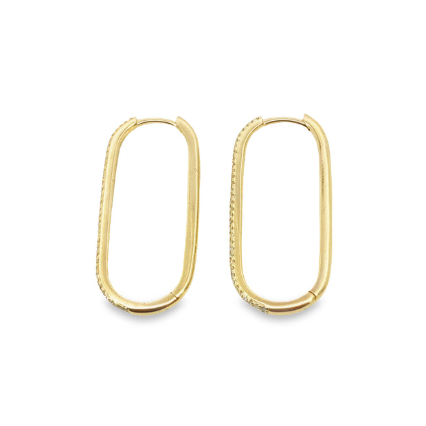 Yellow Gold Diamond Hoop Earrings