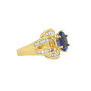 Yellow Gold Tanzanite and Diamond Fashion Ring