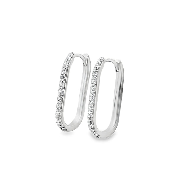 White Gold Diamond Hoop Earrings