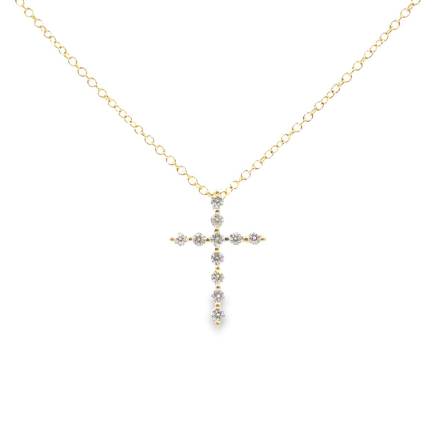 Yellow Gold Diamond Cross Pendant