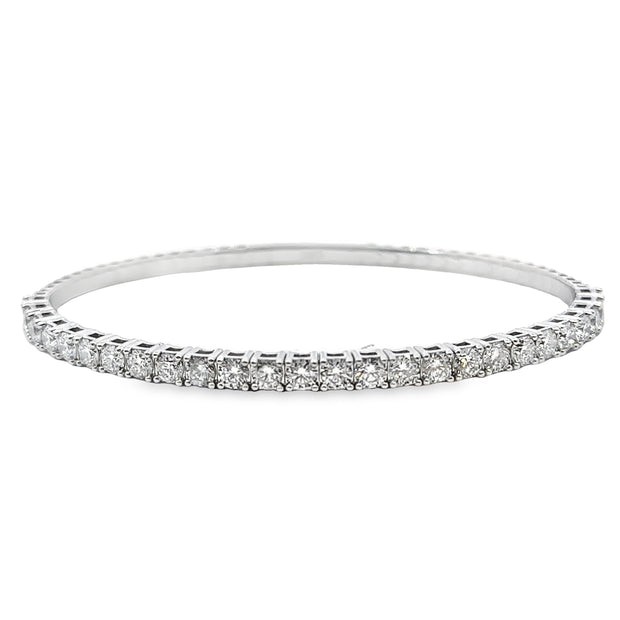 Lab Grown 3.00 Cttw. White Gold Diamond Bangle Bracelet