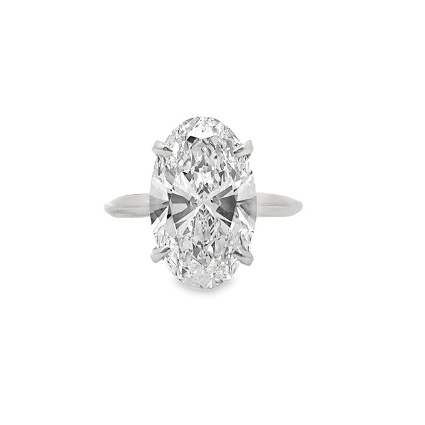 Lab Grown White Gold Oval Shape Solitaire Engagement Ring