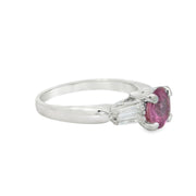 White Gold Pink Sapphire & Diamond Ring