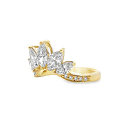 Lab Gorwn Yellow Gold Diamond Crown Ring