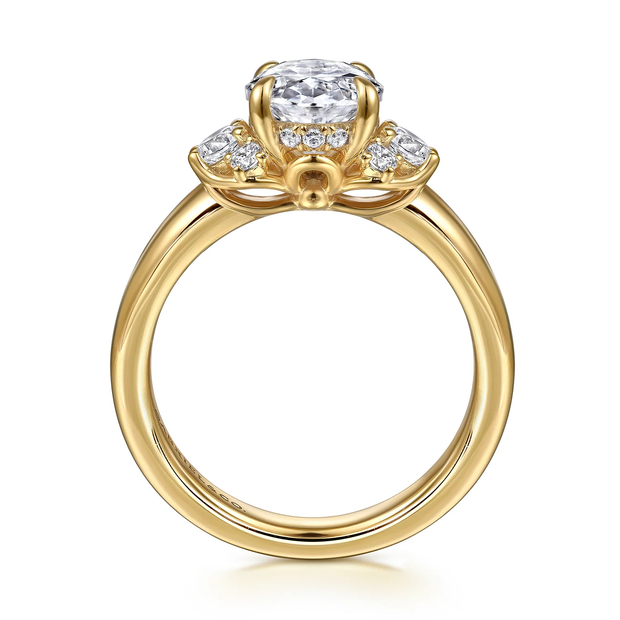 GABRIEL & CO "Lotus" Engagement Ring