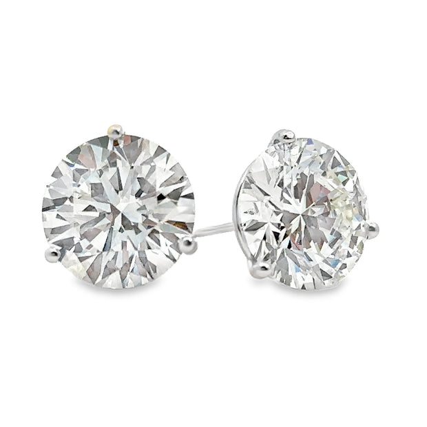 Lab Grown 12.57 Cttw. 14K White Gold Diamond Solitaire Earrings