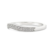 White Gold Curved Diamond Wedding Band