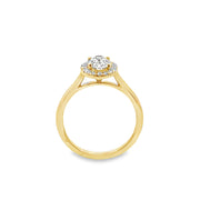 Forevermark Yellow Gold Oval Shape Diamond Halo Engagement Ring