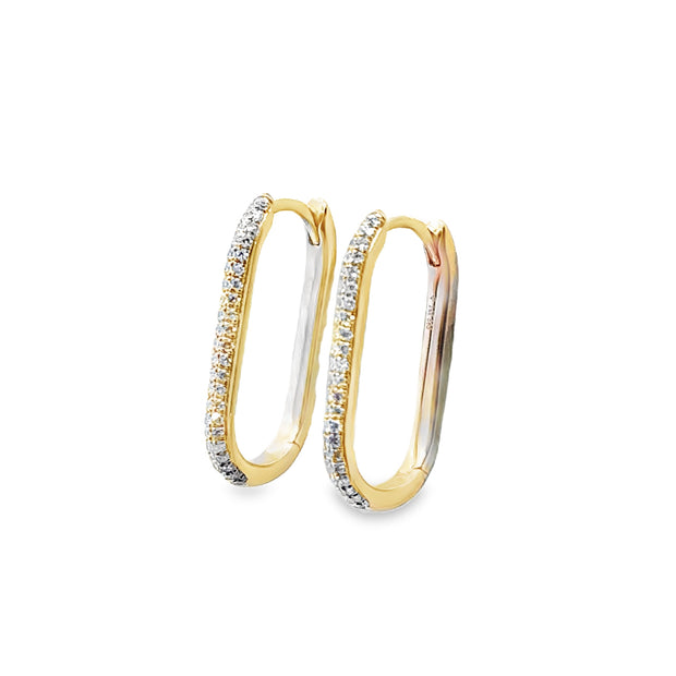 Yellow Gold Diamond Hoop Earrings