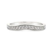 White Gold Curved Diamond Wedding Band