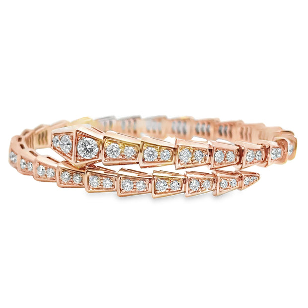 Rose Gold Diamond Snake Fashion Bracelet