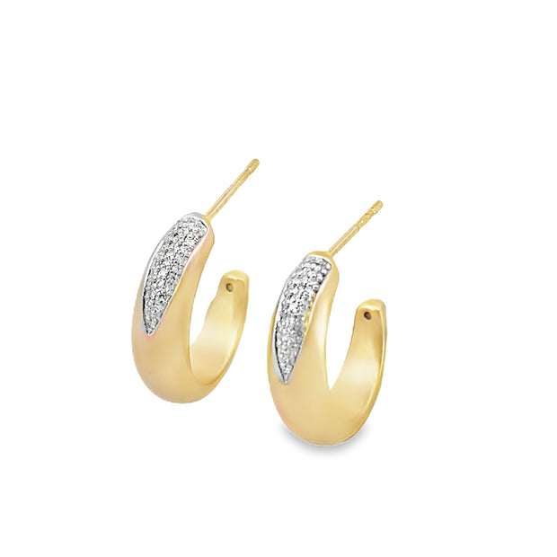 Yellow Gold Pave Diamond Earrings