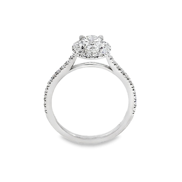 Forevermark Platinum Oval Shape Diamond Halo Engagement Ring