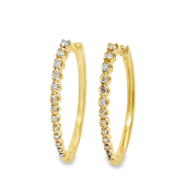 Yellow Gold Diamond Hoop Earrings