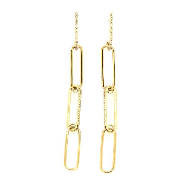 Yellow Gold Diamond Dangle Earrings