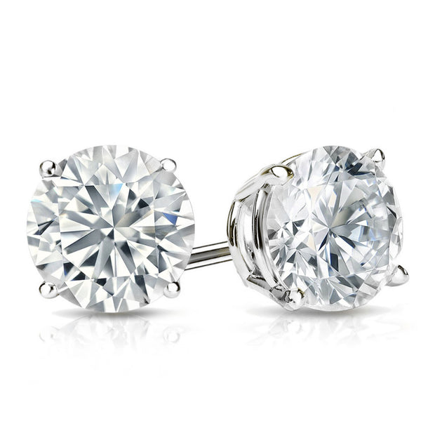 Lab Grown 5.71 Cttw. 14K White Gold Diamond Solitaire Earrings