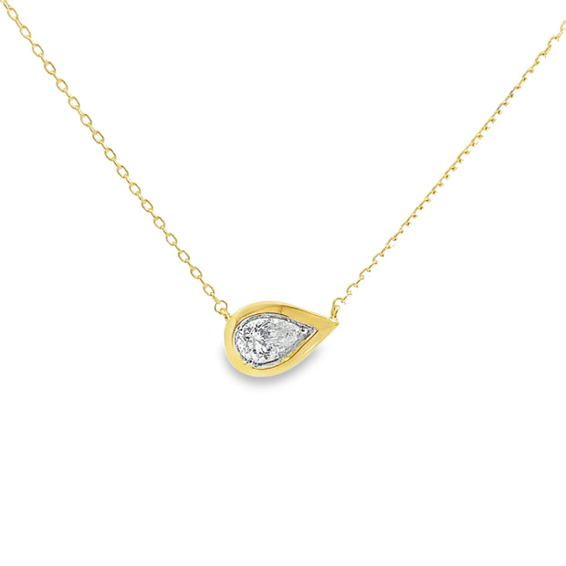 Yellow Gold Diamond Solitaire Necklace