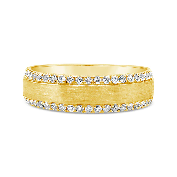 Yellow Gold Men's Diamond Wedding Band