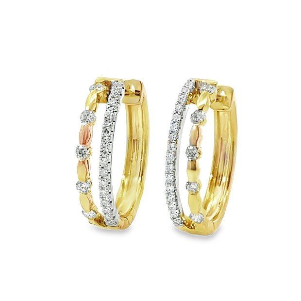 Yellow Gold Diamond Hoop Earrings