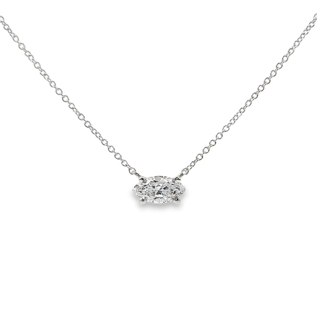 White Gold Diamond Solitaire Necklace