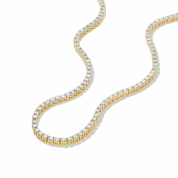 Yellow Gold 16" Diamond Tennis Necklace