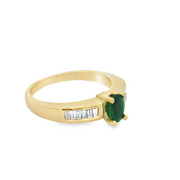 Yellow Gold Emerald and Diamond Ring