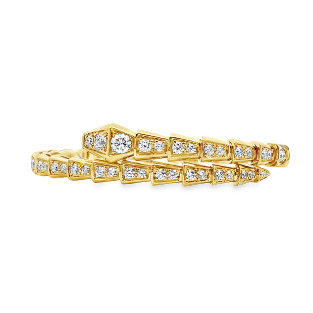 Yellow Gold Diamond Snake Fashion Bracelet