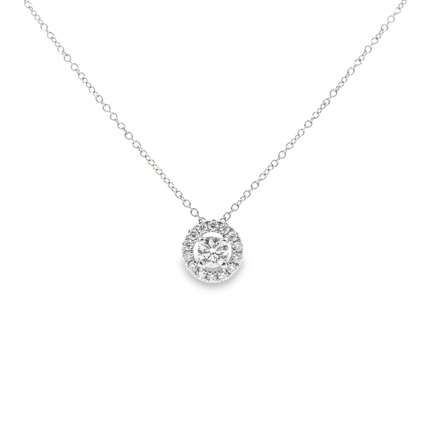 Forevermark 0.29 Cttw. White Gold Diamond Halo Pendant