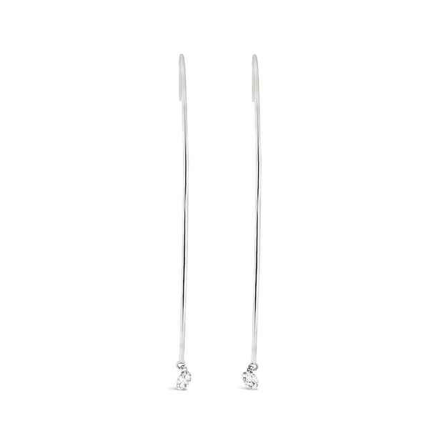 White Gold Diamond Dangle Earrings