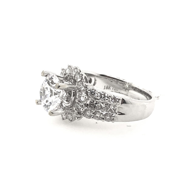 White Gold Halo Engagement Ring