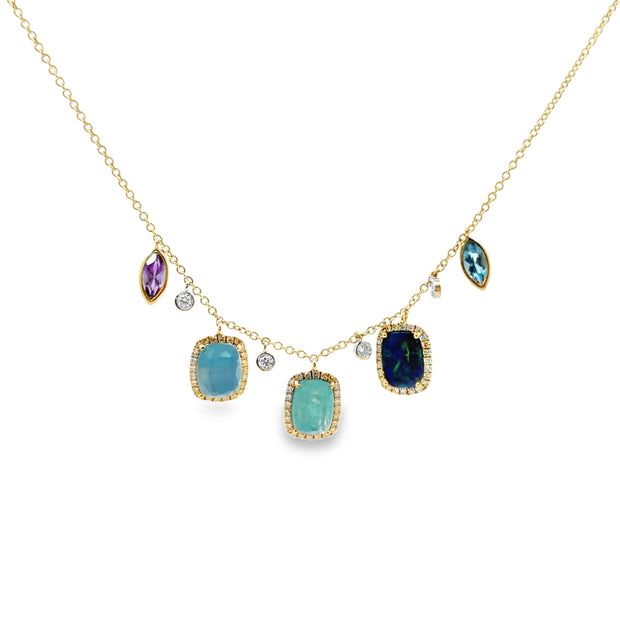 Meira T Yellow Gold Diamond and Gemstone Fashion Necklace