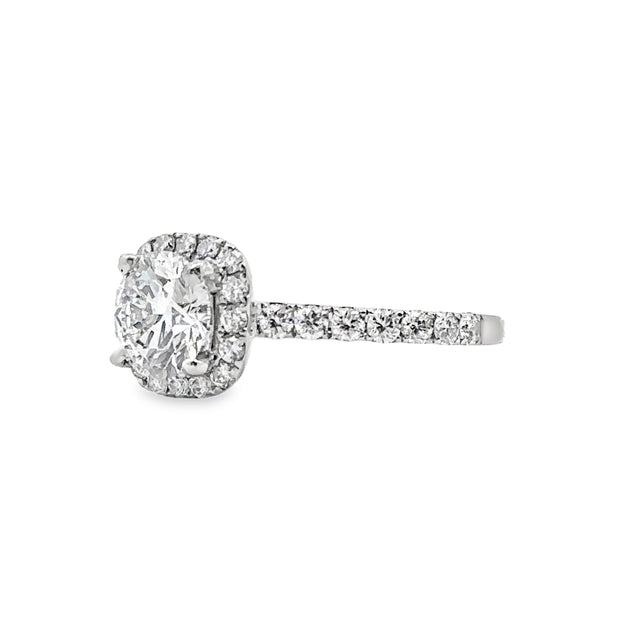 Lab Grown White Gold Diamond Halo Engagement Ring