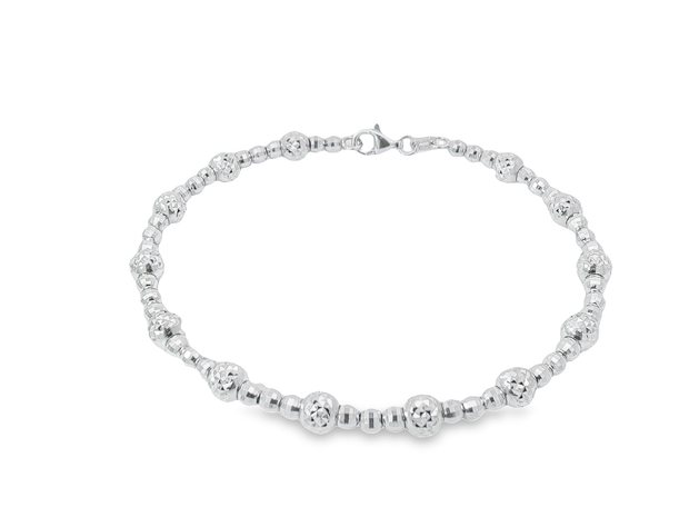 White Gold Beaded Fashion Bracelet