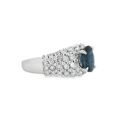 White Gold Sapphire and Diamond Ring