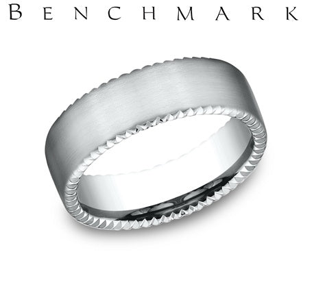 Benchmark White Gold Men's Wedding Band