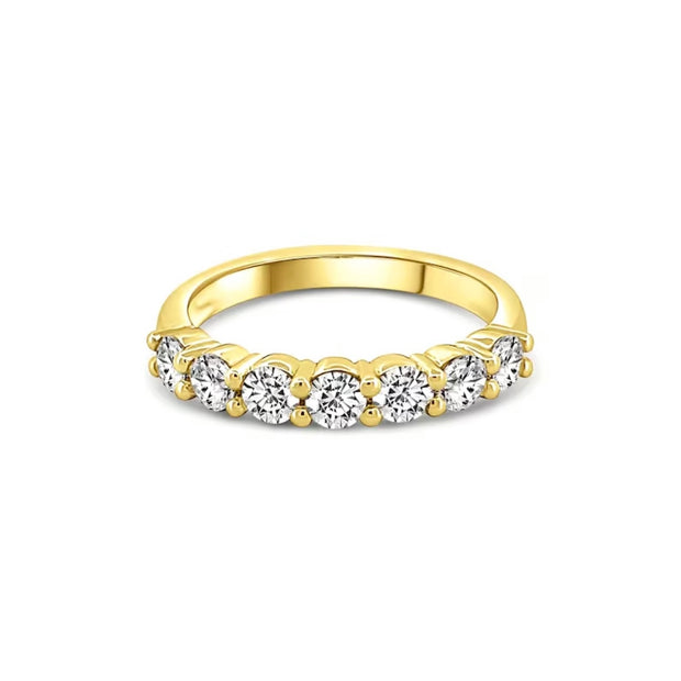 Lab Grown Yellow Gold Seven Stone Diamond Band