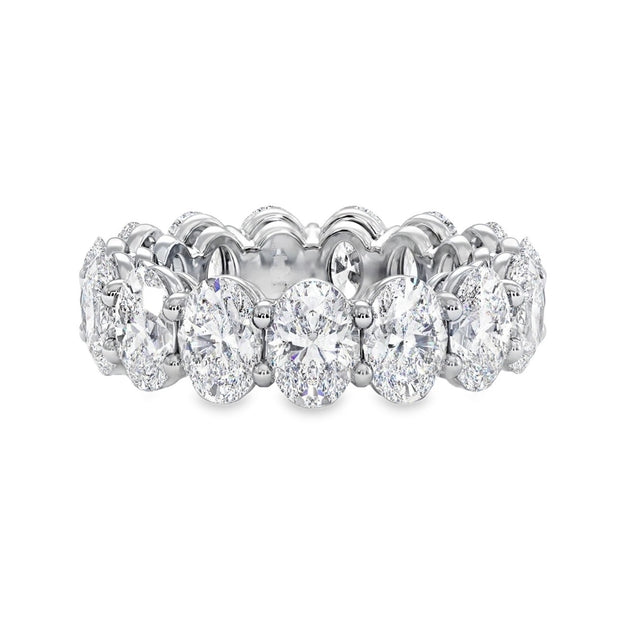 Lab Grown White Gold Oval Shape Diamond Eternity Bands