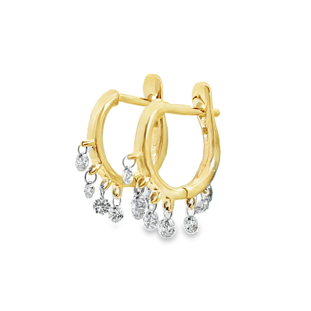 Yellow Gold Diamond Fshion Earrings