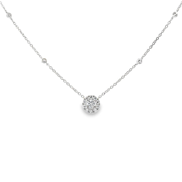 Forevermark 0.28 Cttw. White Gold Diamond Halo Pendant