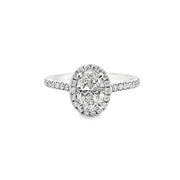 Forevermark Platinum Oval Shape Diamond Halo Engagement Ring